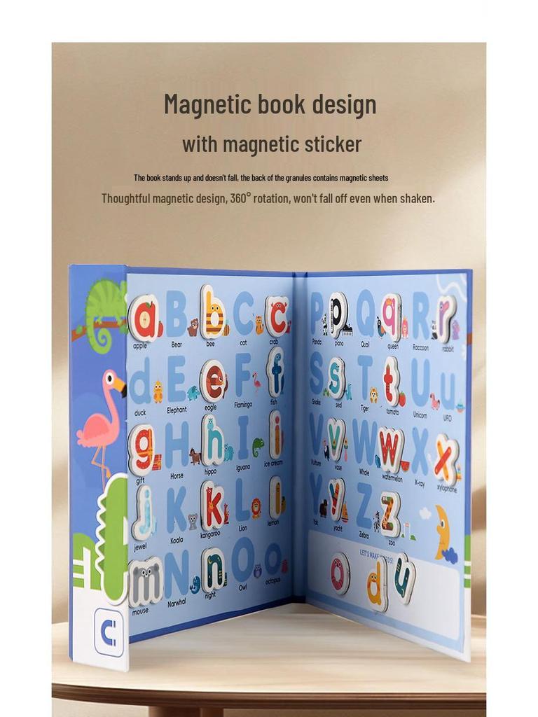 Magnetic Educational Puzzle Book: Baby's First English Words - Certified Safe
