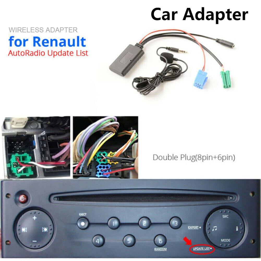 Car BT5.0 Module AUX Cable Adapter with MIC Radio Stereo Handsfree Phone Free Calling Adapter Tool for Renault Update List Radio Radio Accessories 4