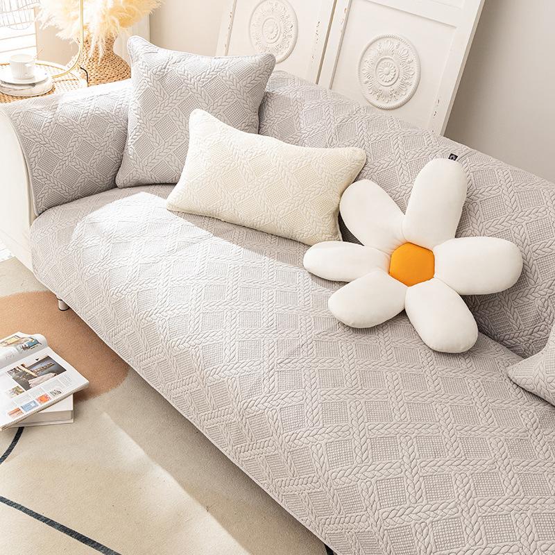Water-washed Cotton Sofa Cushion All-season All-purpose Cotton Cushion Simple Anti-slip Cover Cover and Towel