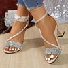 Women Sandals 2026 Summer New Fashion Sexy Medium High Heel Outdoor Sandals Elegant Casual Comfortable Wedding Shoes for Women