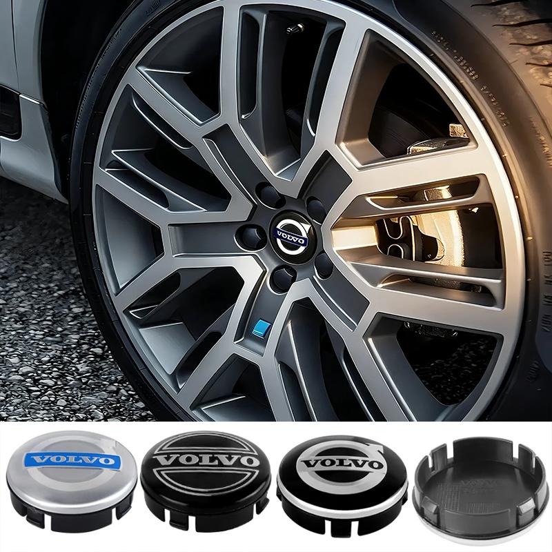 4Pcs 64mm Auto Wheel Center Caps for Volvo S40 S60 S80L XC60 XC90 V40 V50 V90 T6 - Premium Car Hub Cover Replacement Accessories