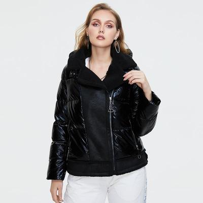 Women Parkas Plus Size Thick Cotton Warm Short Jacket Hooded Leather Bio Fleece Coat