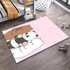 Cartoon Bears Eating Ice Cream On Pink Background Cute Animal Pattern Carpet. Suitable for Use As an Anti-slip1 For1room and Bedroom Sofas