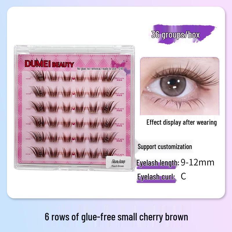 

Подсолнух Кот Эльф Бесклеевые Шестирядные Накладные Ресницы Серии