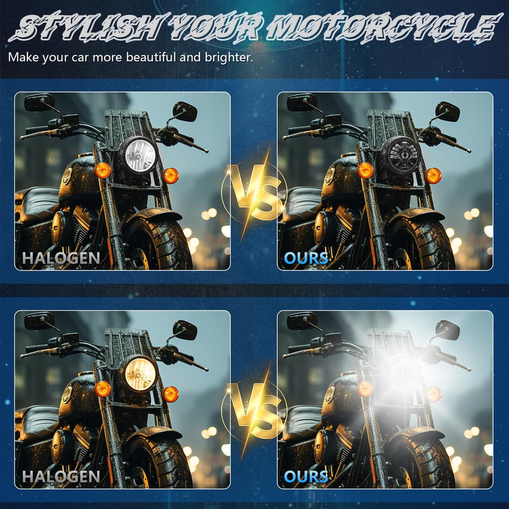 5,75 tommers LED-frontlykt for motorsykkel Frontlys Fjernlys Nærlys med DRL Blinklys