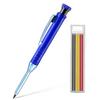 2pcs/Set 2.8mm Carpenter Mechanical Pencil Set with Built-In Sharpener for Woodworking Construction Long-Head Stationery Pencil