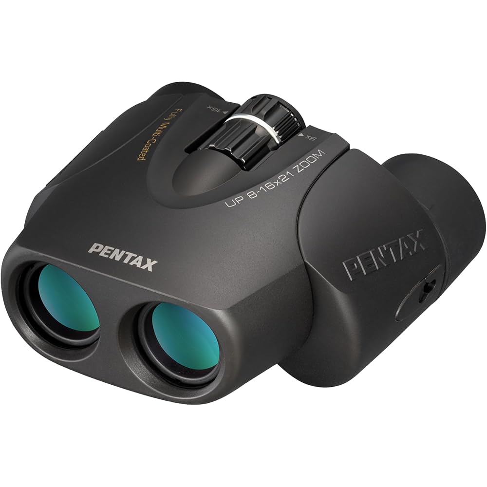 PENTAX UP 8-16×21 Binoculars, Black. Ideal for live concerts, sporting events, birdwatching, and fan activities. Features 8x to 16x zoom, high-quality