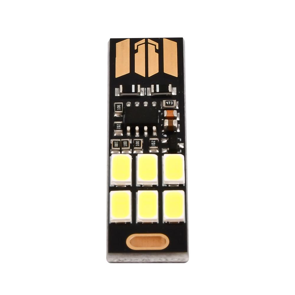 Mini 1711 USB 6LED SMD Light Portable 1V Touch Sensor Adjustable Dimming Night Light Warm White