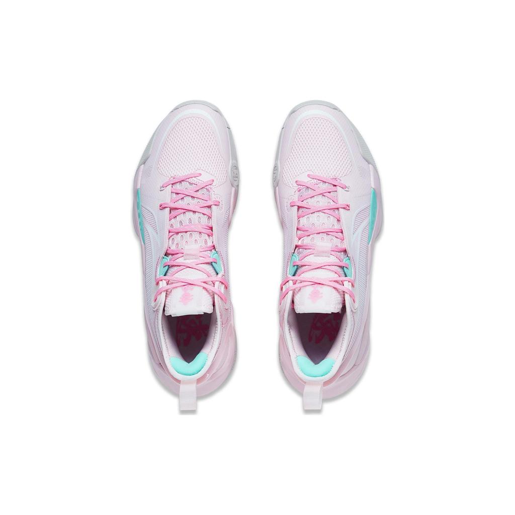 Li Ning SONIC 10 Textile, Artificial Leather Cushioning Slip Resistant Mid top Basketball Shoes Unisex Primrose Pink ABAS069-51