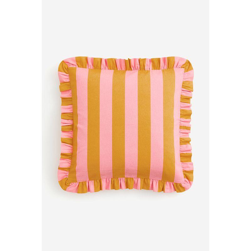 

HM Home 2025 New Home Supplies Home Textile Products Square Frill Cushion Cover 1208179 Pink/Stripes 50X50