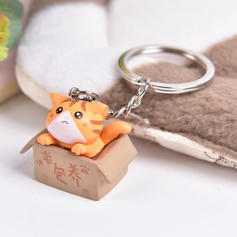 Cartoon Pvc Cat Keychain Cute Key Ring Small Gift for Events Couple Family Keychain Pendant
