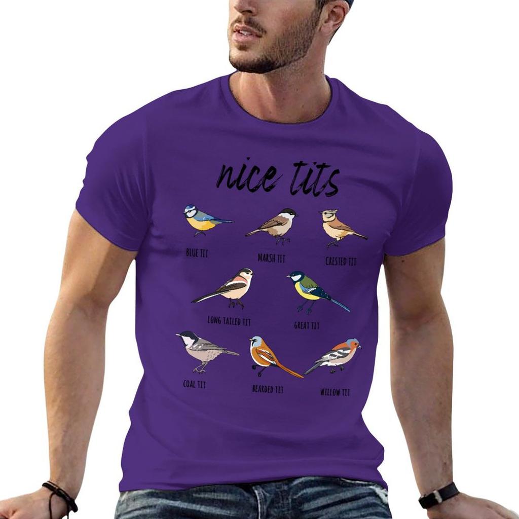Nice Tits Funny Bird Watching T-Shirt Oversizeds Shirts Graphic Men Clothes