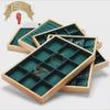 Bamboo and Wood Velvet Jewelry Tray for Bracelets and Earrings Display
