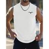 Men's solid color vest sleeveless round neck T-shirt daily sports fitness fashion round neck breathable short-sleeved T-shirt