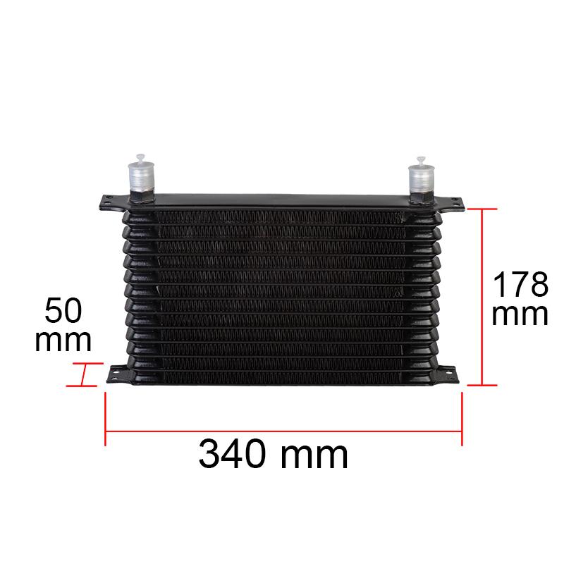 Universal 13 Rows Oil Cooler Kit AN10 Transmission Oil Cooler Kit Oil Filter Adapter with Nylon Stainless Steel Braided Hose