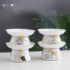 Pet Cat Bowl Ceramic Bowl Tall Black Chin Dog Rice Bowl Cute Drinking Protect Neck Spine Cat Food Bowl Anti Knock Over