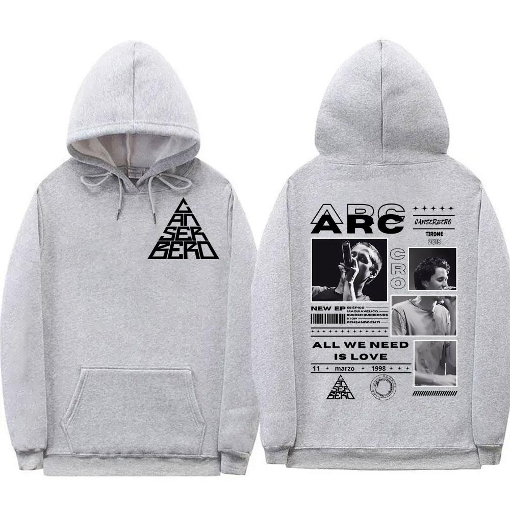 Canserbero All We Need Is Love limited edition printed men's retro hip-hop sweatshirt adult autumn and winter warm pullover