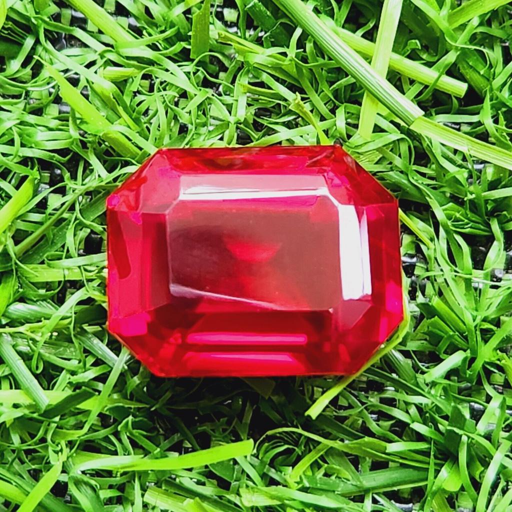 22.90 Ct Heated Ceylon Red Ruby Radiant Cut Faceted Loose Gemstone