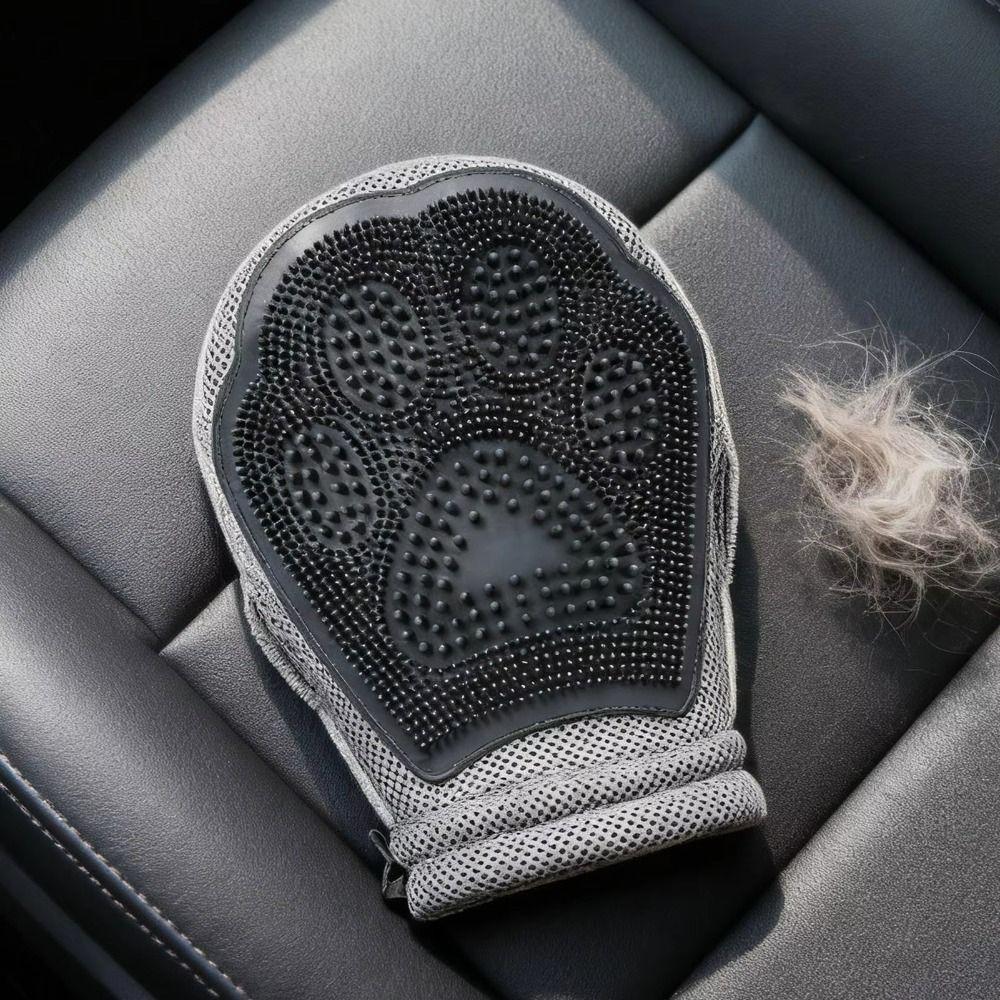 Soft Pet Hair Removal Glove Double-sided Cat Cleaning Brush Pet Detangling Mittens  Massage
