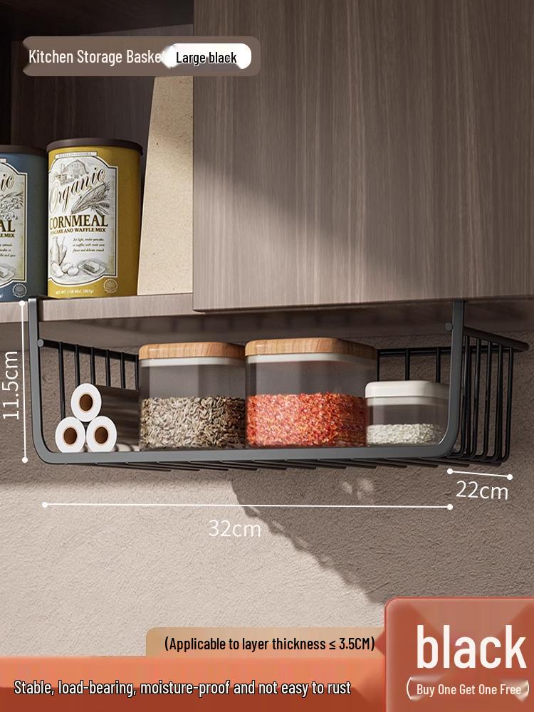 Layered Hanging Kitchen Storage Basket for Dormitory and Under Cabinet Use