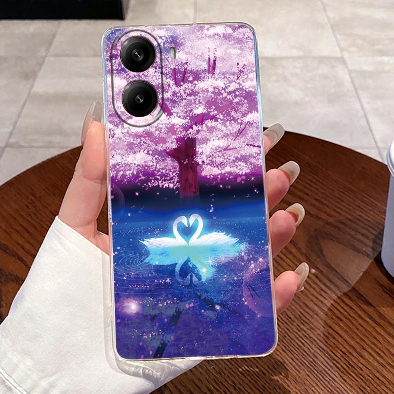 Jelly Casing For Xiaomi POCO X7 PRO 5G/Redmi Turbo 4 5G Clear Silicone Soft TPU Back Cover Cute Cat Rabbit Heart Protective Case