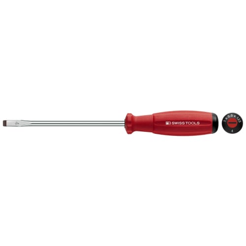PB Swiss Tools SwissGrip Flathead Screwdriver, 0.3mm Thick x 2mm Wide, 140mm Long, 8100.00-70