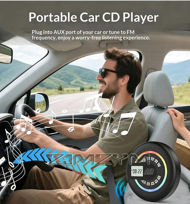 Portable CD Walkman With Bluetooth Transimitting CD Player Rechargeable With Speaker And Bluetooth Transmiter