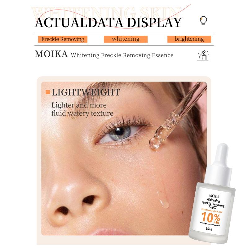 MOIKA Whitening Freckle Removing Essence Skin Tone Serum Fade Acne Mark Brightaening Beauty Skin Care Products 30ml