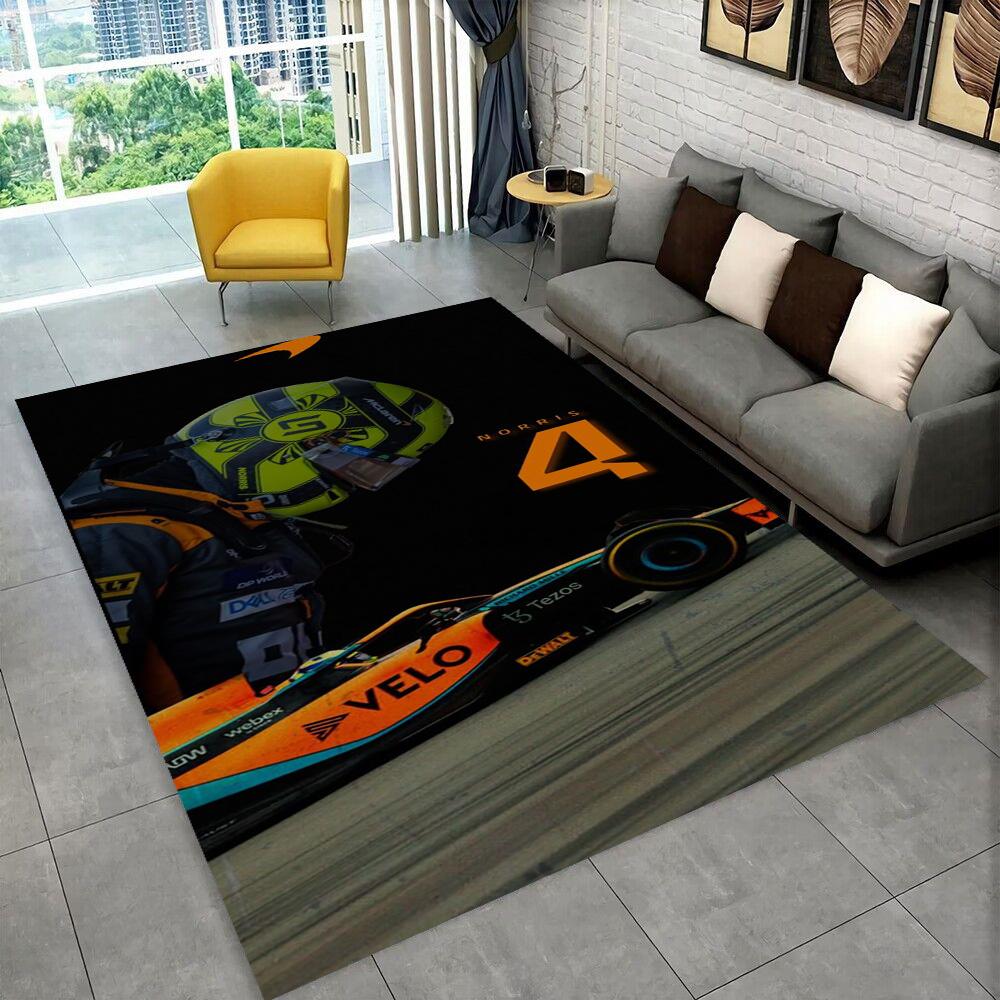 Tappeto Area 3D Lando Norris F1 Racer, Tappeto per Soggiorno Camera da Letto Divano Zerbino Decorazione, Tappetino Antiscivolo per Giochi Bambini Regalo
