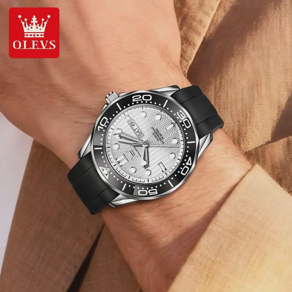 Fashion Mens Watches Steel/Silicone Strap Luminous Dual Calendar Waterproof Multi Color Business Sport Wrist Watch