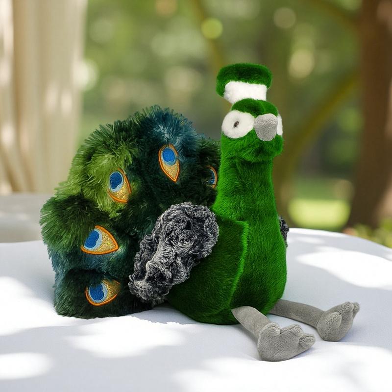 Kawaii Elegant Peacock Plush Cute Toy Doll Fluffy Bird Soft Fuzzy Stuffed Pillow For Animal Lovers Present