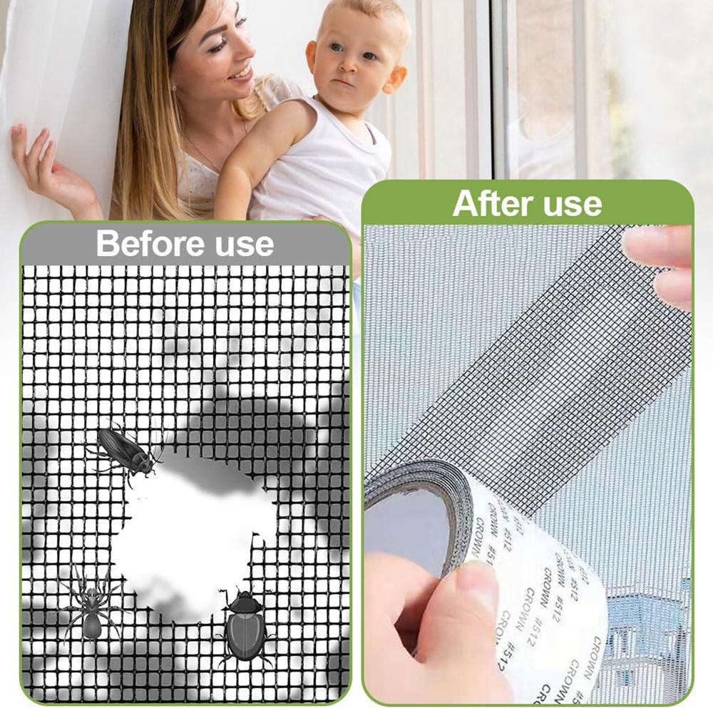 2 Roll Household Adhesive Screen Repair Tape for Doors, Windows (5 X 200cm/Roll)