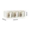 Horizontal and Vertical Dual-purpose Three-grid Seasoning Box Wall-mounted Kitchen Seasoning Spice Jar Seasoning Storage Box Set