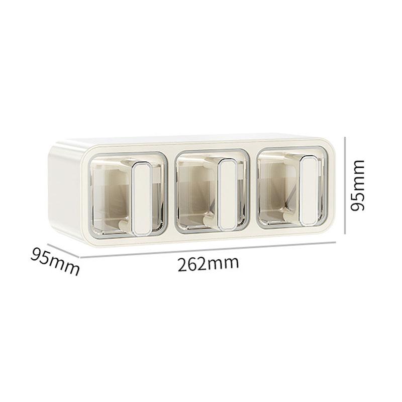 Horizontal and Vertical Dual-purpose Three-grid Seasoning Box Wall-mounted Kitchen Seasoning Spice Jar Seasoning Storage Box Set