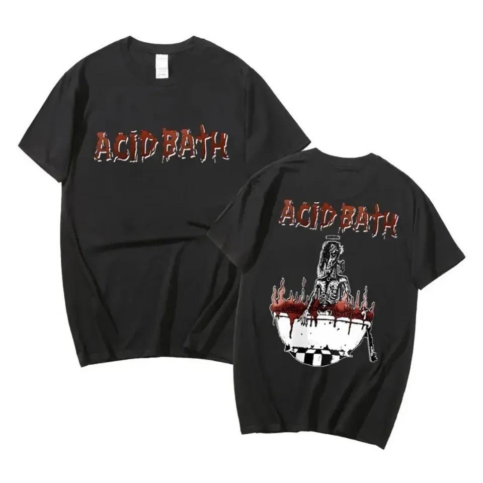 Tričko s kulatým výstřihem s kreativní grafikou inspirovanou temným uměním Acid Bath, s hudebním uměním pro fanoušky Acid Bath