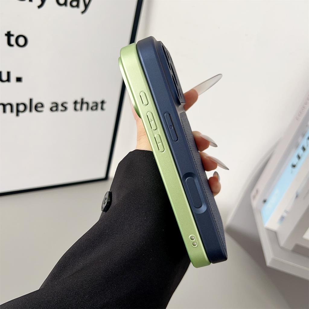 For iPhone 16 Pro Max Case Precise Cutouts Textured PU Leather Coated PC + TPU Phone Cover