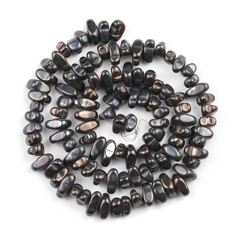 4-8mm Black Bile Stone Beads, Color Plated Loose Beads for DIY Bracelet or Necklace.