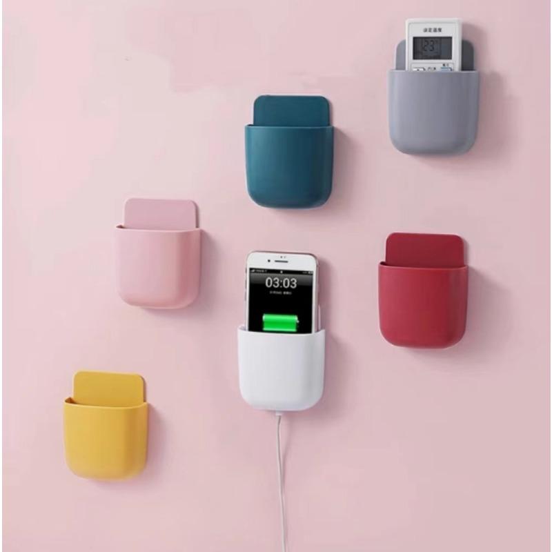 Wall-mounted TV,Air Conditioner Remote Control Storage Box Wall-mounted Bedside Mobile Phone Charging Non-drilling Hole Storage Rack