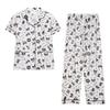 Kuromi Japanese-Style Cotton Pajamas: Women's Summer Lapel Sweet Cardigan Homewear Three-Piece Set