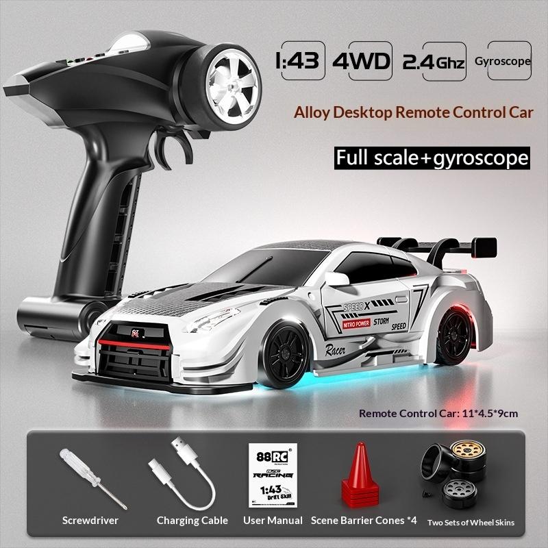 New Product In Stock 1/43 Alloy Drift Car 2.4G Four-Wheel Drive Drift Car Desktop Series Fully Proportional Including Gyroscope