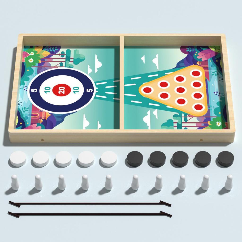 Children's Wooden Bounce Connect Four: Parent-Child Interactive Chess Game for Early Education and Strategic Thinking