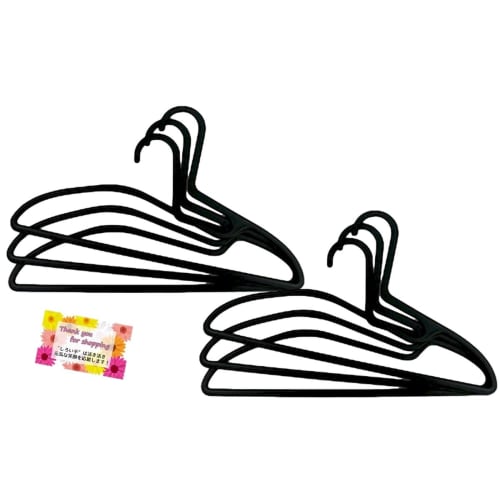 

[No Neck Stretch] Slutto Hanger 3-Piece White, Keeps Neck Lines in Place, Slim, Space-Saving Storage, 375mm (Black)