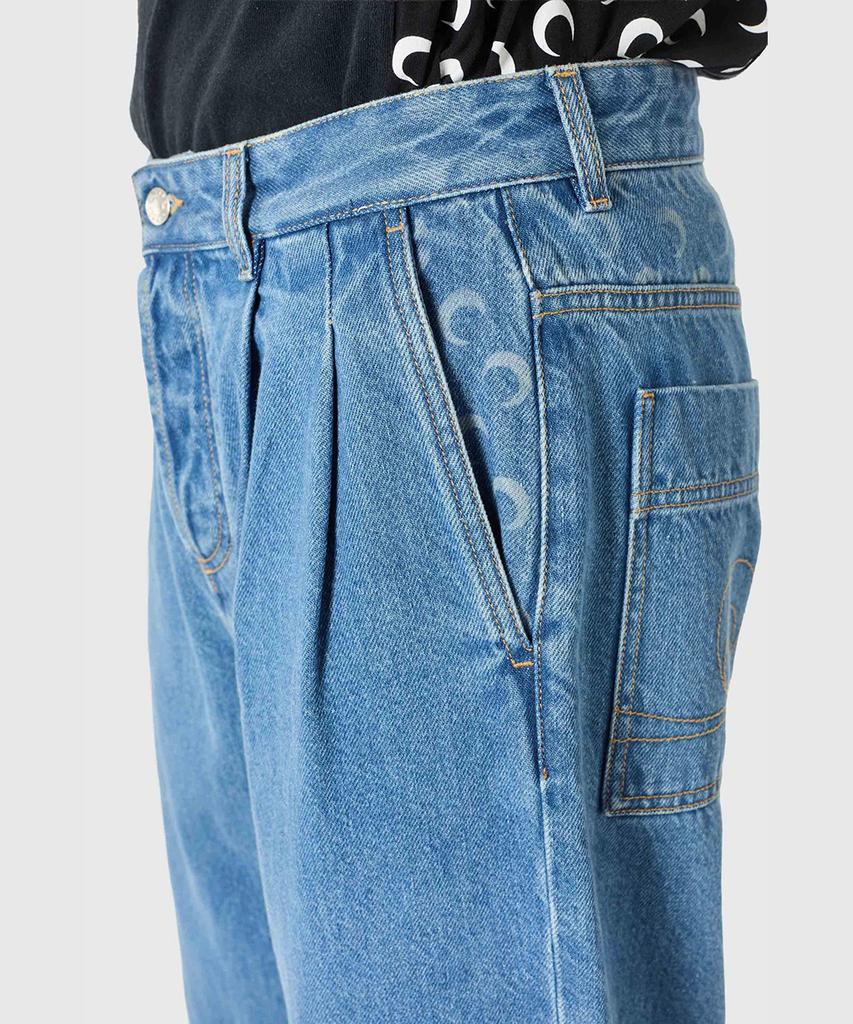 MARINE SERRE (M) Denim Straight Jeans Light Blue Light Blue Denim Straight Jeans Bl05 Light Blue