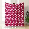 White Butterflies, Stars, and Dots On a Red Background Form the Pattern. for All Seasons Blanket Lunch Break Throw Gift