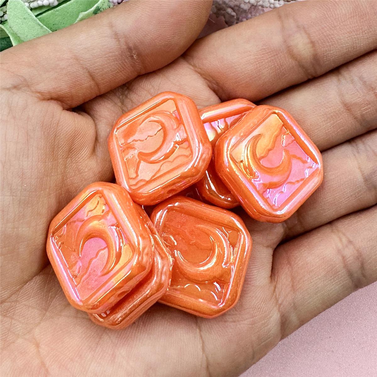 

7 шт. 23*22,5 мм модные акриловые бусины «облако и луна», аксессуары для волос «сделай сам», материал ручной работы, изготовление ювелирных изделий оранжевый