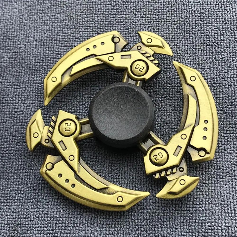 Office Desk Toys Brass Color Finger Spinner Metal Adhd Anxiety Fidget Spinner Cool Funny Hand Spinning Kids Toys