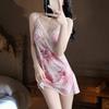 Women's Spring Summer Sexy Pajamas Ice Silk Pajamas Suspender Shorts Thin Loungewear Live