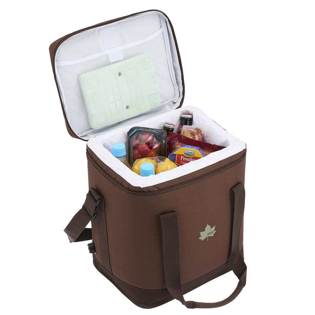 LOGOS Self-Inflating Cooler Medium (81670830) - Insulated Cooler Bag with Extra-Thick 25mm Insulation, Foldable