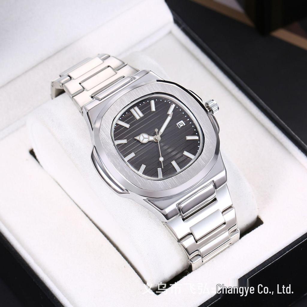 Men's Multifunctional Waterproof Quartz Watch with Steel Band and Luminous Display