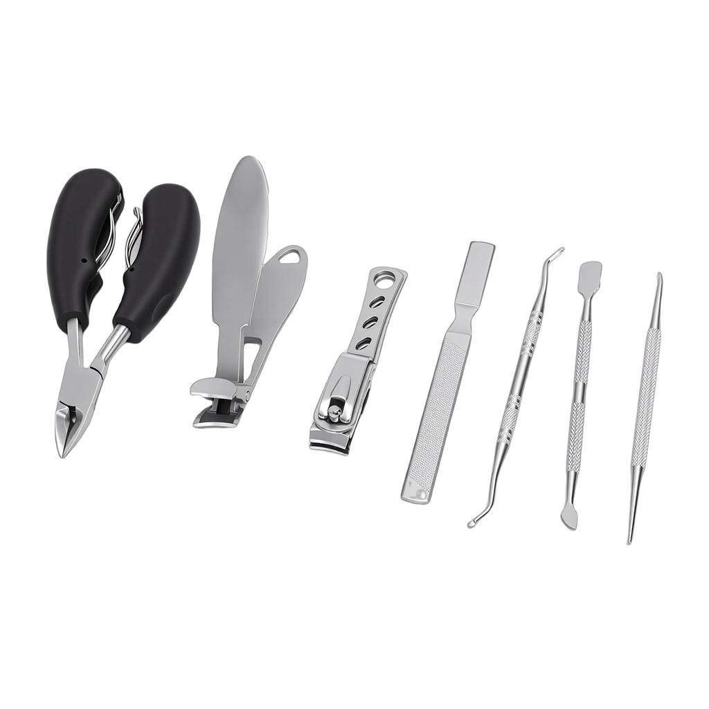 7pcs Toenail Clippers Ergonomic Handle Stainless Steel Nail Clippers Pedicure Tools with Storage Case